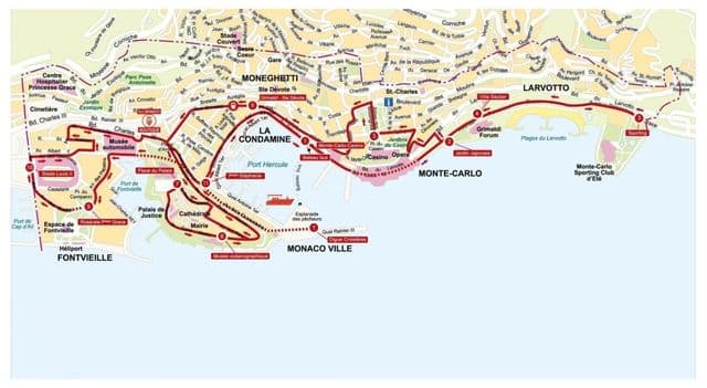 Monaco Hop On Hop Off bus tours map