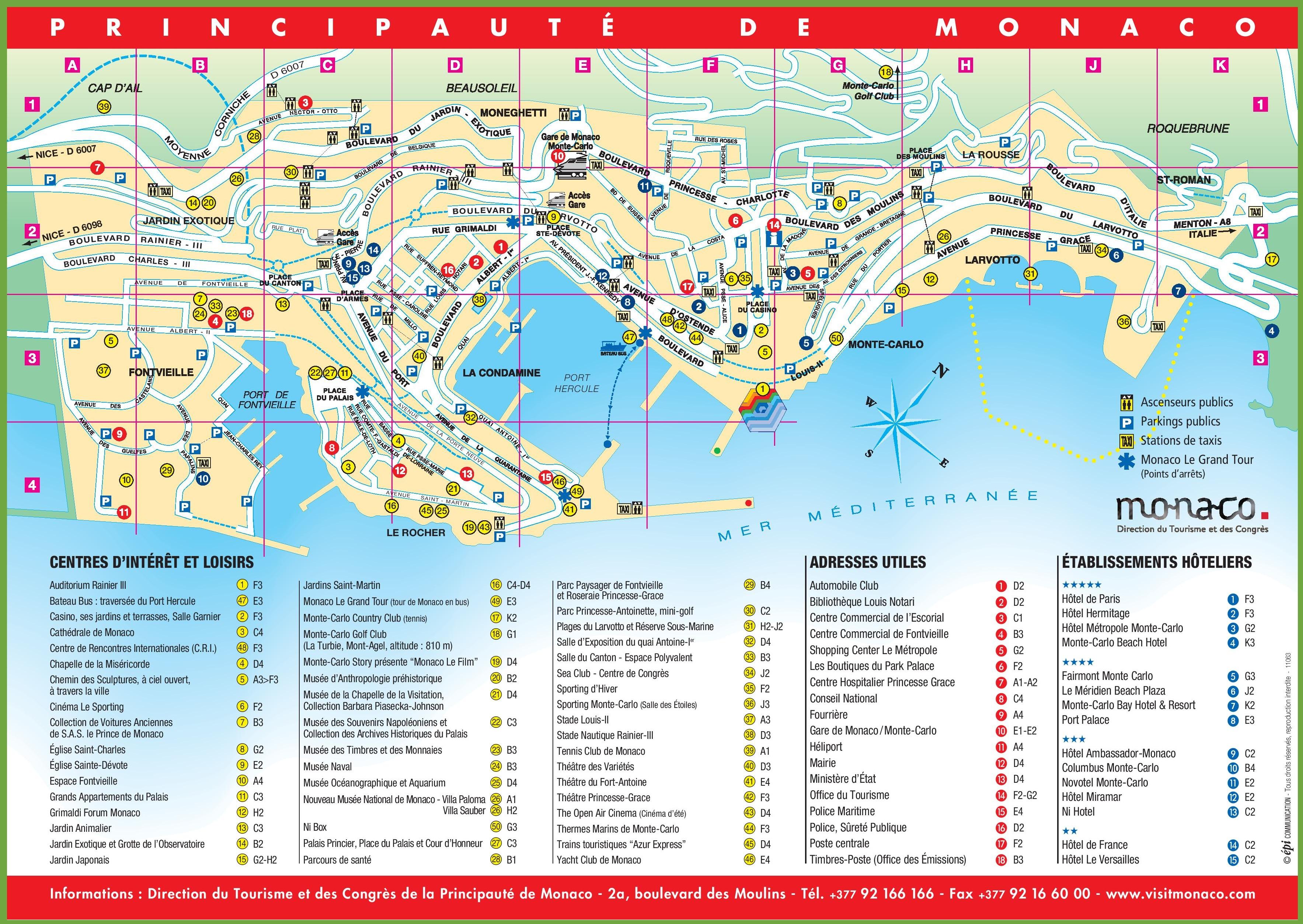 monaco tourist attractions map