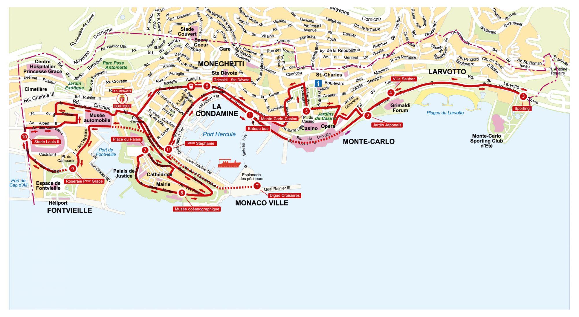 Monaco Hop On Hop Off Map 