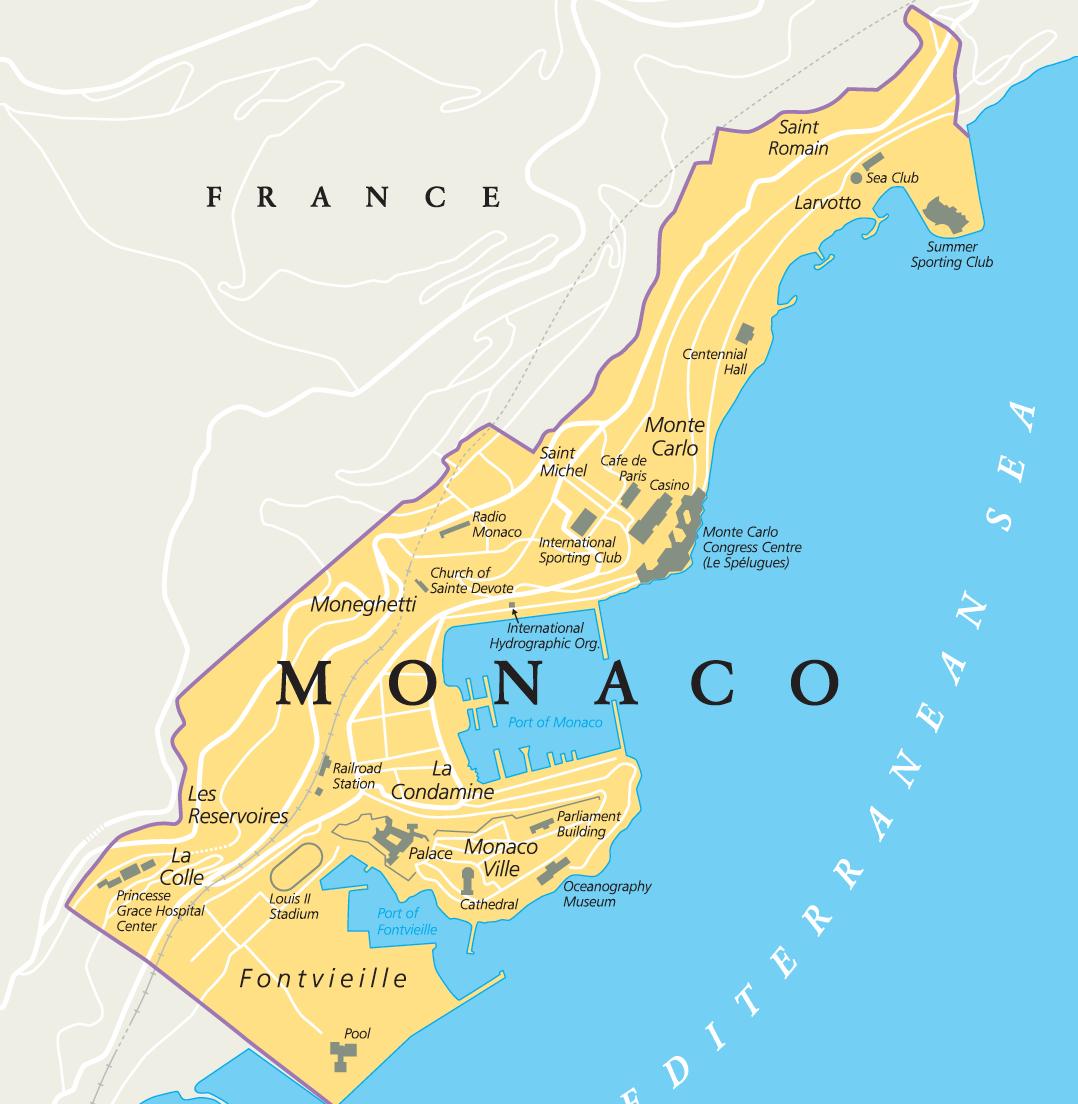 Geopolitical Map Of Monaco Monaco Maps Worldmaps Info - Photos