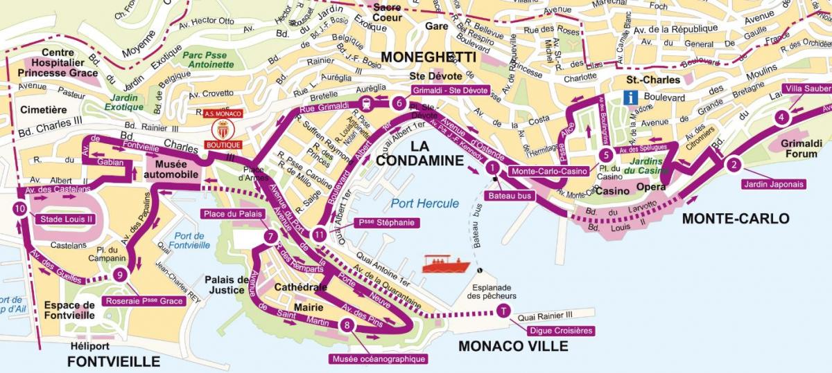 Monaco map Big Bus