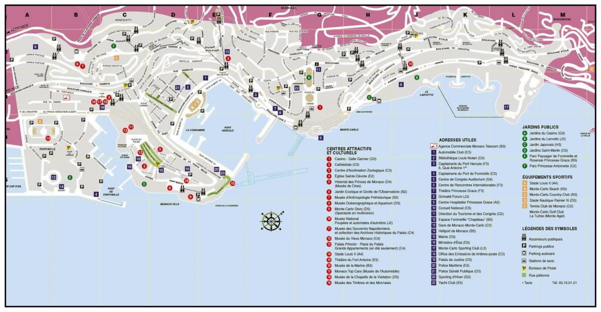 Monaco walking tours map